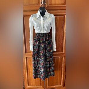 Giorgio Armani 100% Lana wool Floral Maxi Skirt - Red, Yellow, Green